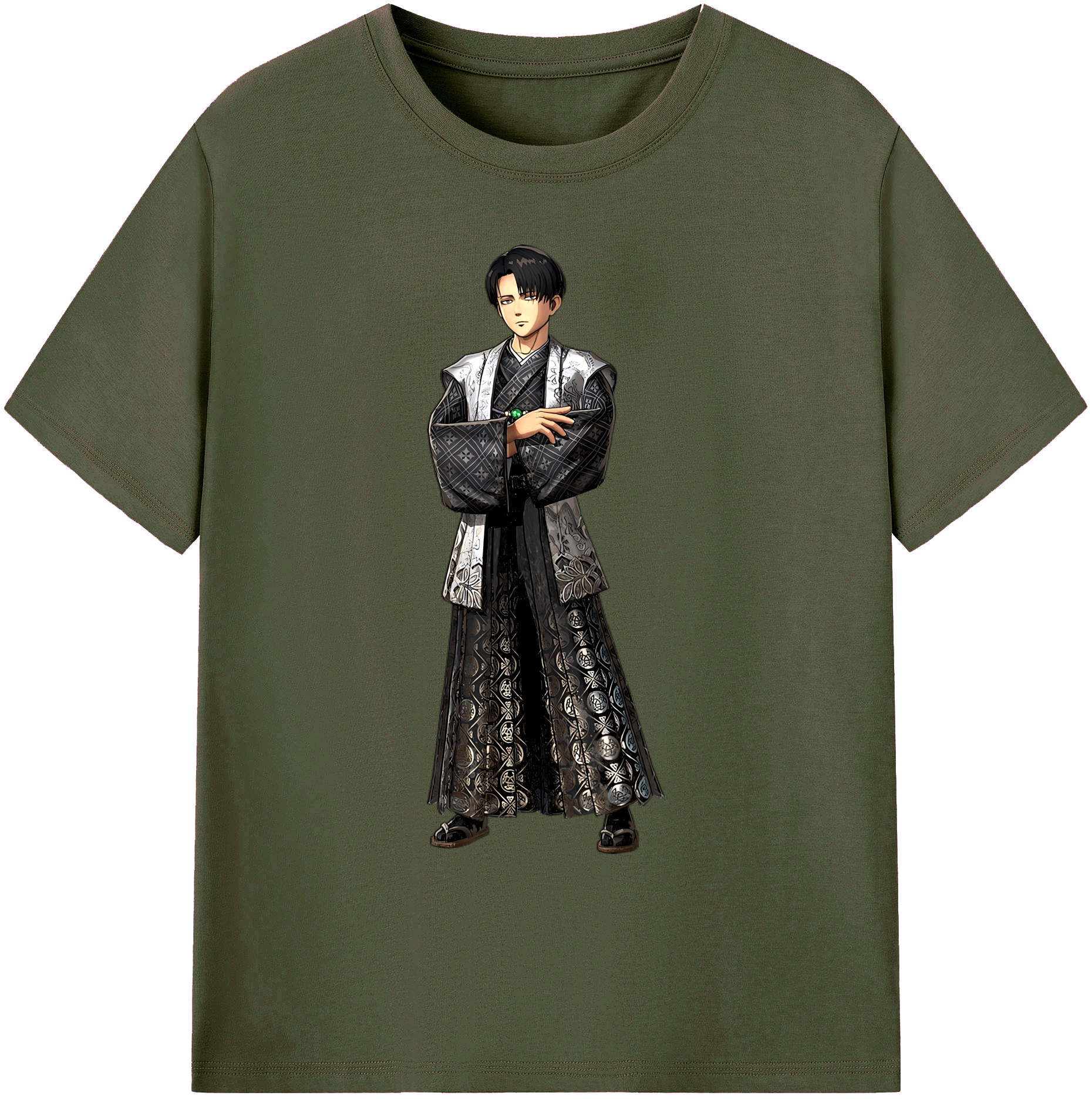 （画像用） 進撃の巨人 リヴァイ·アッカーマン Attack on Titan Levi Ackerman 綿100％ メンズ半袖Tシャツ｜肌触りやわらか＆通気性